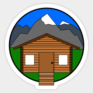 Log Cabin Adventure Design Sticker